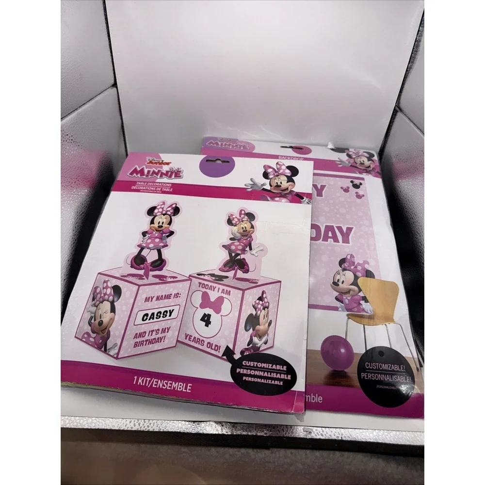 Minnie mouse customizable birthday decorations